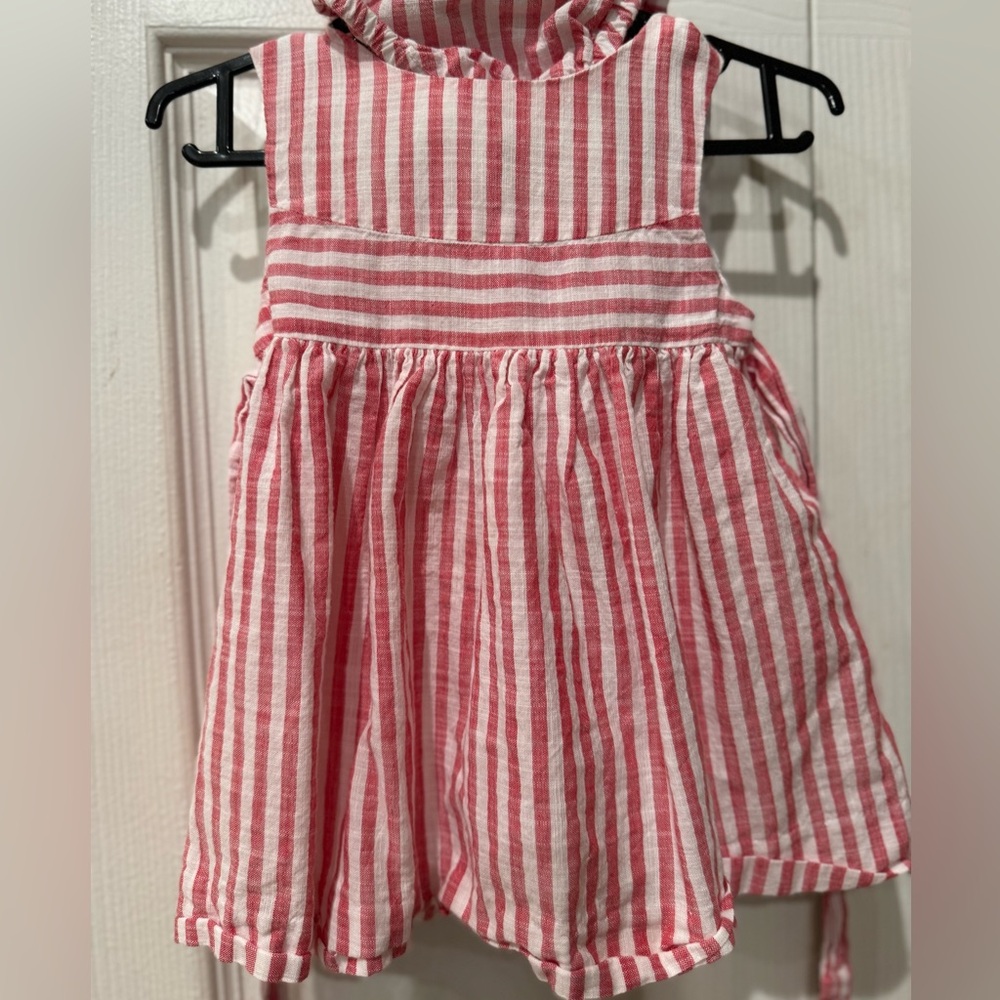 Pink striped infant dress